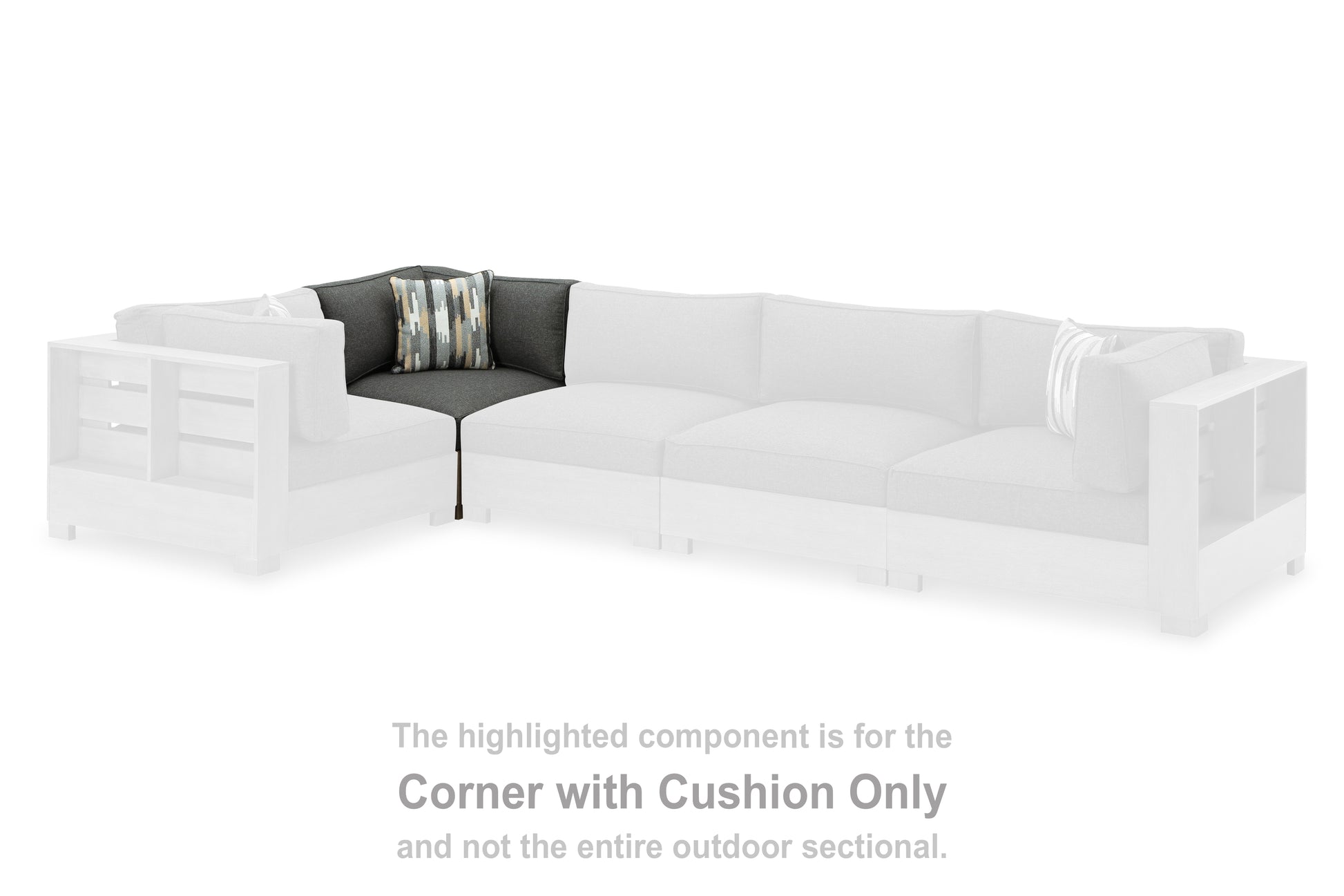 Cassel Furniture Outlet - Ashley Furniture - Citrine Park Outdoor - Corner with Cushion (1/CN) / Brown/Charcoal - P660-877