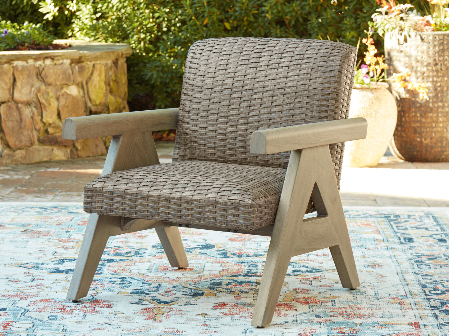 Cassel Furniture Outlet - Ashley Furniture - Cliff Trails Outdoor - Rocking Lounge Chair / Beige - PCP690-821