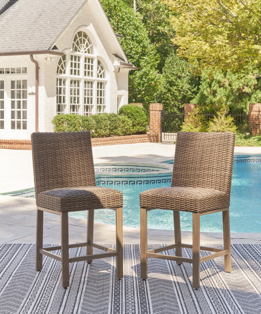 Cassel Furniture Outlet - Ashley Furniture - Walton Bridge Outdoor - Barstool (Set of 2) / Driftwood - P749-130