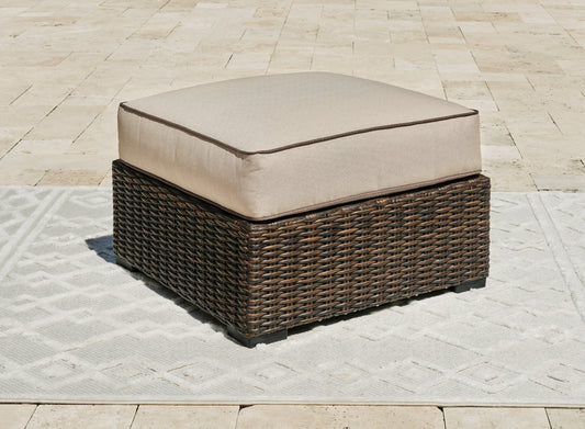 Cassel Furniture Outlet - Ashley Furniture - Coastline Bay Outdoor - Ottoman with Cushion / Brown - P784-814