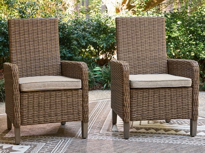 Cassel Furniture Outlet - Ashley Furniture - Laguna Heights Outdoor - Arm Chair With Cushion (Set of 2) / Beige - PCP790-601A