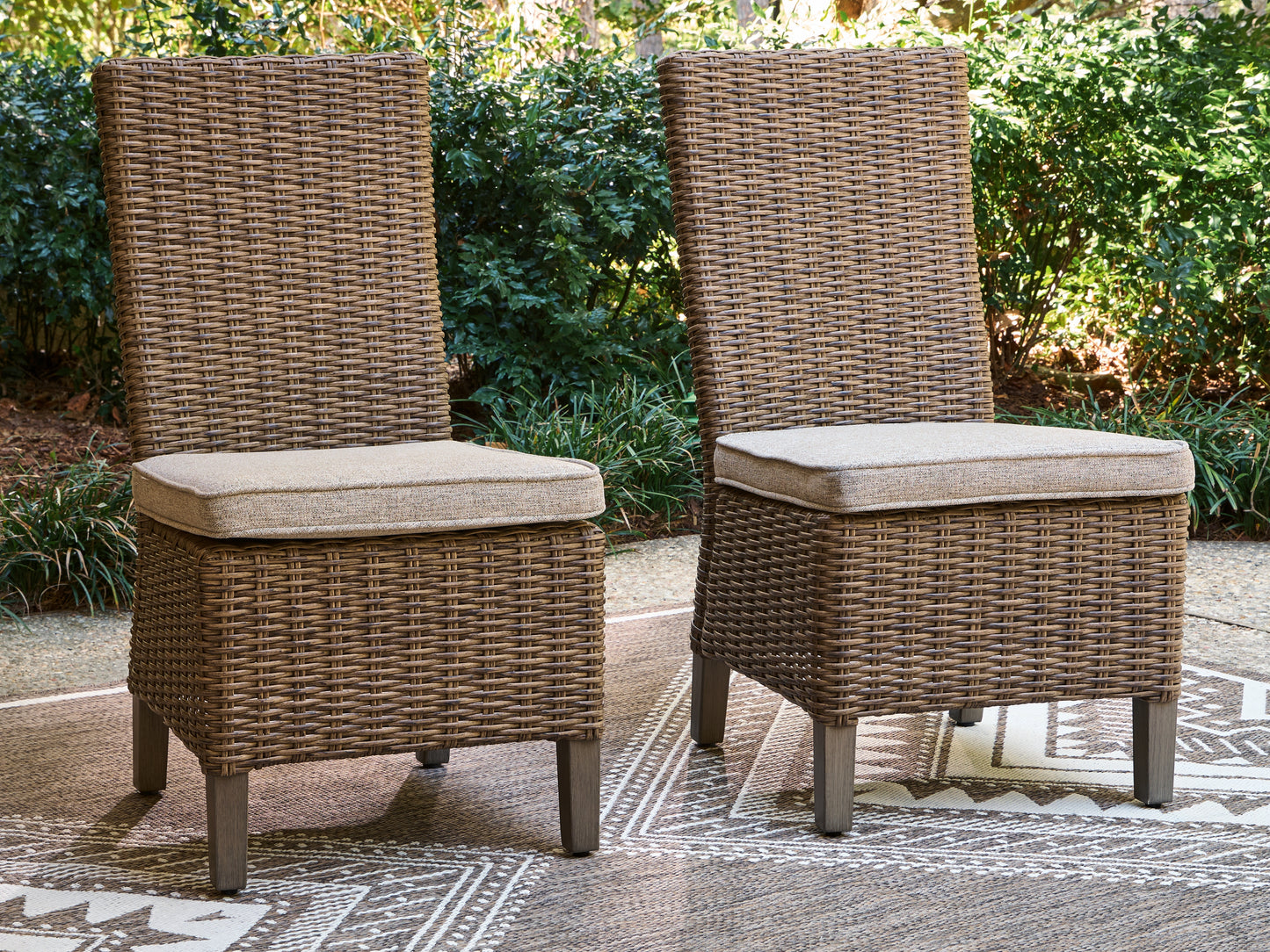 Cassel Furniture Outlet - Ashley Furniture - Laguna Heights Outdoor - Side Chair with Cushion (Set of 2) / Beige - PCP790-601