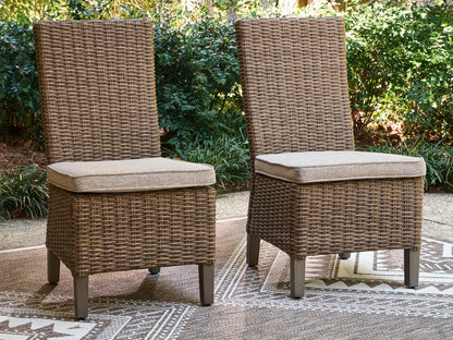 Cassel Furniture Outlet - Ashley Furniture - Laguna Heights Outdoor - Side Chair with Cushion (Set of 2) / Beige - PCP790-601