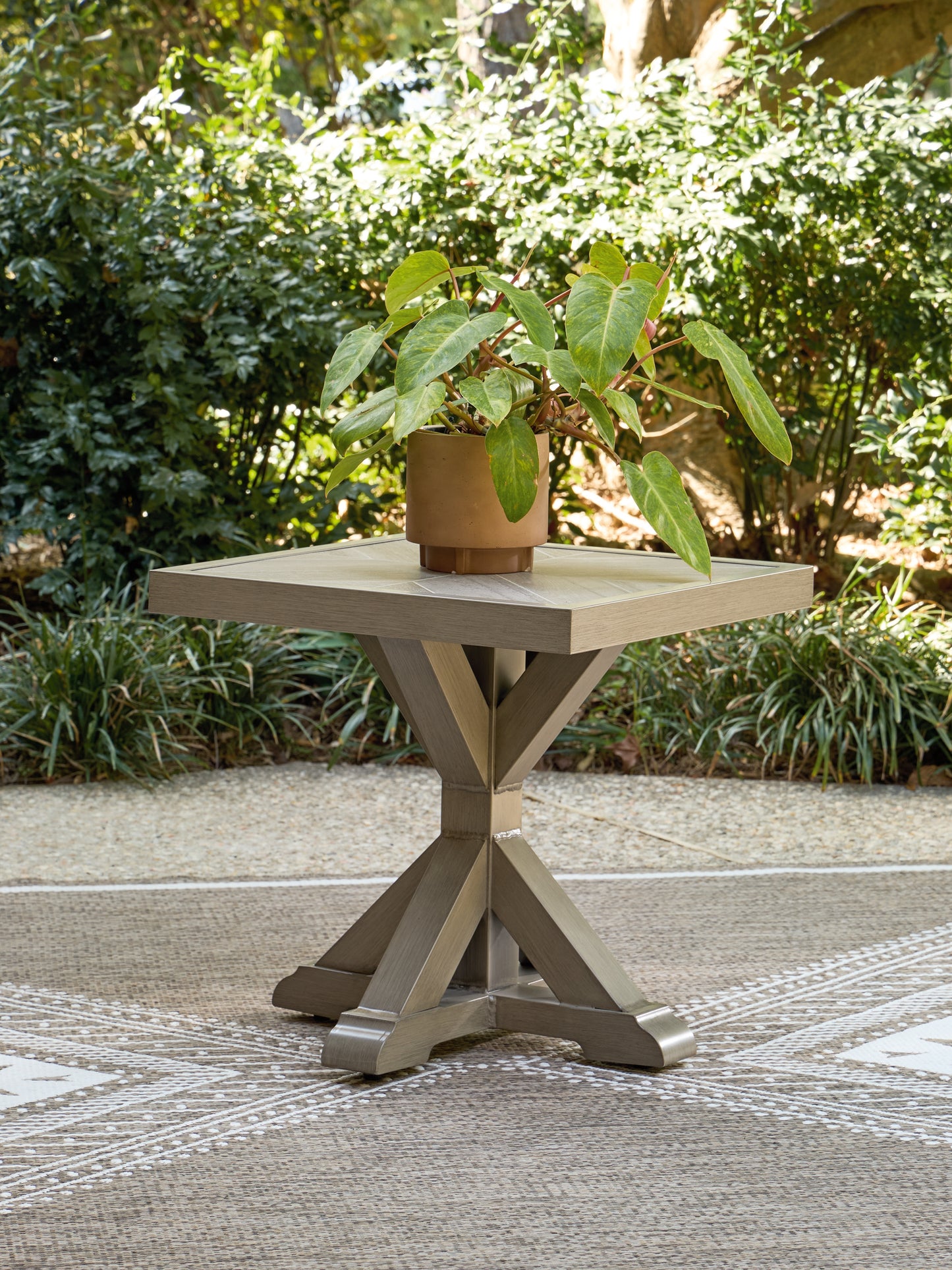 Cassel Furniture Outlet - Ashley Furniture - Laguna Heights Outdoor - Square End Table / Beige - PCP790-702