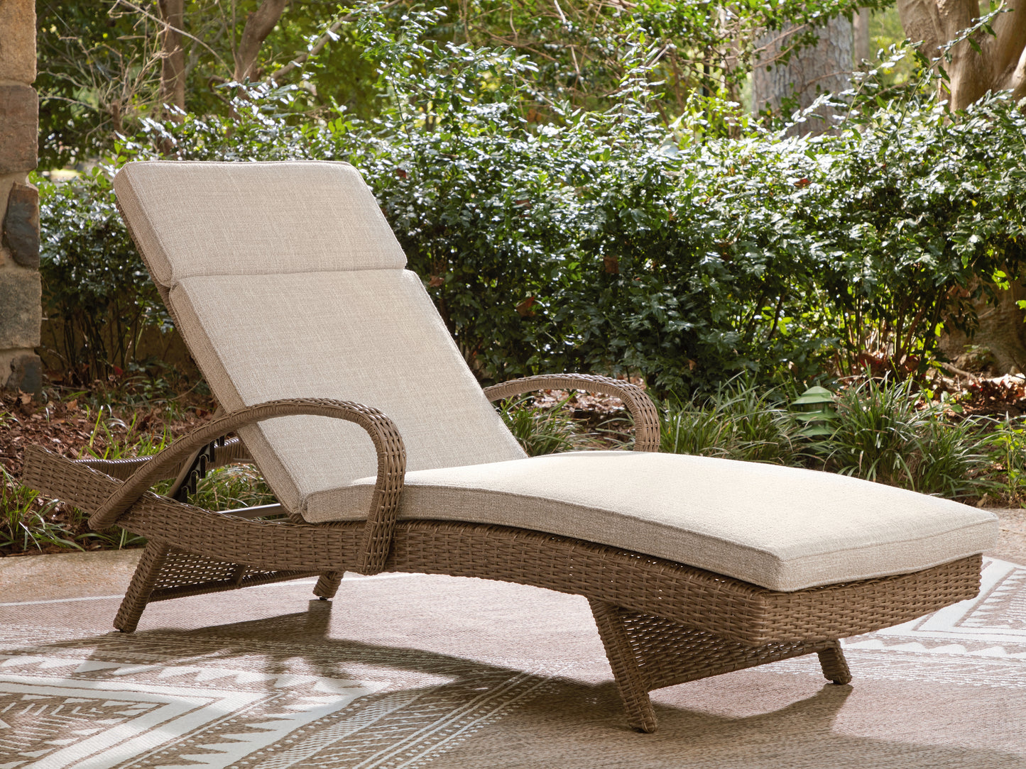 Cassel Furniture Outlet - Ashley Furniture - Laguna Heights Outdoor - Chaise Lounge with Cushion / Beige - PCP790-815