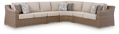 Cassel Furniture Outlet - Ashley Furniture - Laguna Heights Outdoor - 4-Piece Outdoor Sectional / Beige - PCP790P2