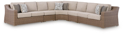 Cassel Furniture Outlet - Ashley Furniture - Laguna Heights Outdoor - 5-Piece Outdoor Sectional / Beige - PCP790P3