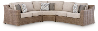 Cassel Furniture Outlet - Ashley Furniture - Laguna Heights Outdoor - 3-Piece Outdoor Sectional / Beige - PCP790P1