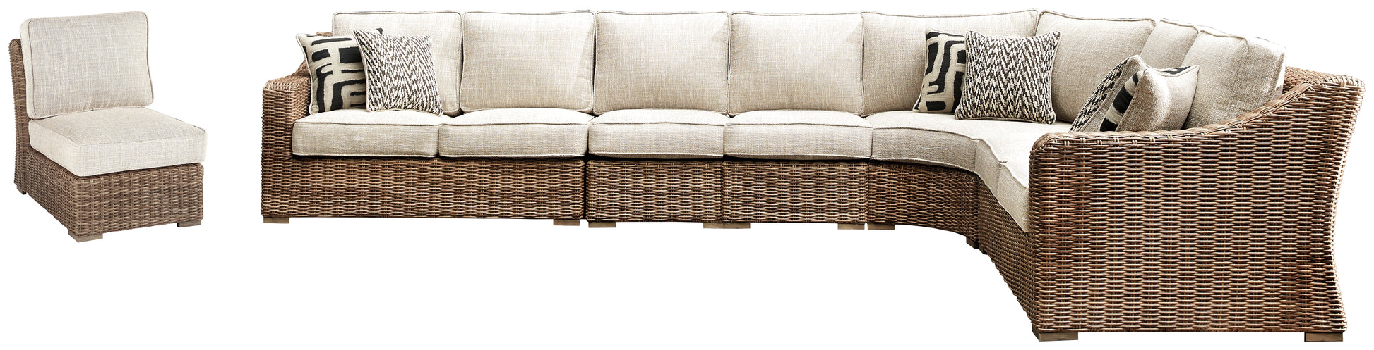 Cassel Furniture Outlet - Ashley Furniture - Beachcroft Outdoor - 6-Piece Outdoor Seating Set / Beige - P791P11