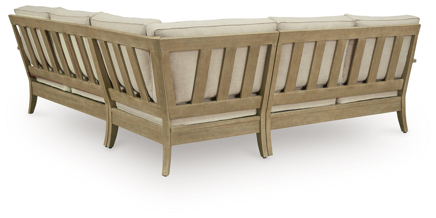 Cassel Furniture Outlet - Ashley Furniture - Clare View Outdoor - 3-Piece Outdoor Sectional / Beige - P801P10