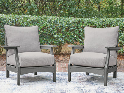 Cassel Furniture Outlet - Ashley Furniture - Cove Beach Outdoor - Lounge Chair w/Cushion (Set of 2) / Gray - PCP803-820