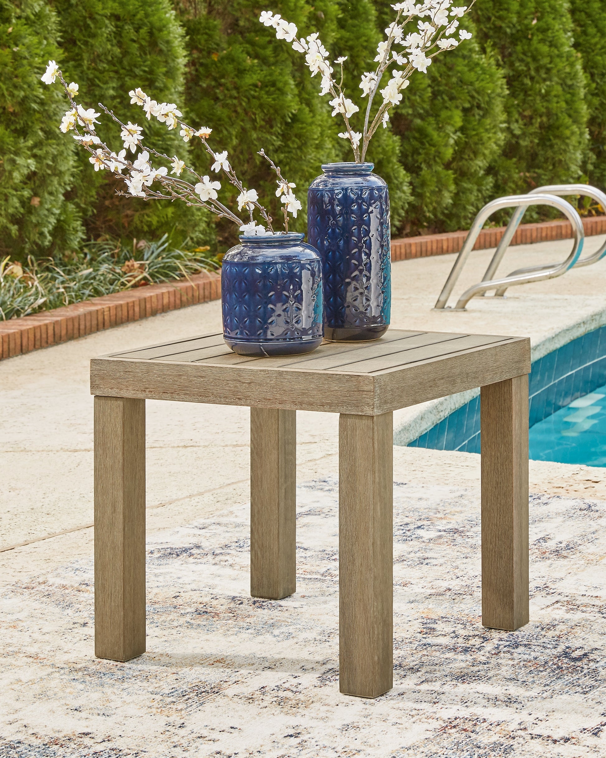 Cassel Furniture Outlet - Ashley Furniture - Silo Point Outdoor - Square End Table / Brown - P804-702