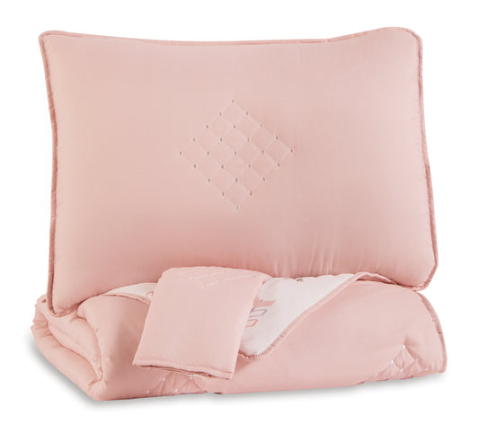 Cassel Furniture Outlet - Ashley Furniture - Lexann Full Comforter Set - Full Comforter Set / Pink/White/Gray - Q901003F