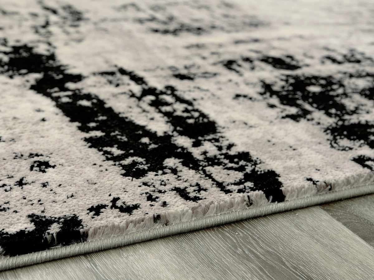 Cassel Furniture Outlet - Ashley Furniture - Zekeman Rug - 5'3" x 7'7" Rug / Black/Cream/Gray - R404922