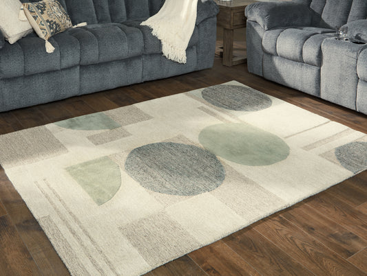 Cassel Furniture Outlet - Ashley Furniture - Dallane Rug - 8' x 10' Rug / Linen/Blue/Green - R406351