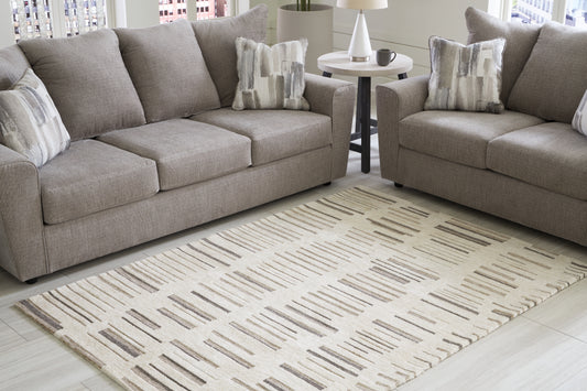 Cassel Furniture Outlet - Ashley Furniture - Leesdale Rug - 8' x 10' Rug / Ivory/Brown/Black - R406421