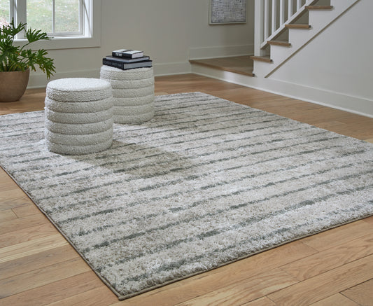 Cassel Furniture Outlet - Ashley Furniture - Laddway Rug - 5' x 7' Rug / Cream/Green - R406882