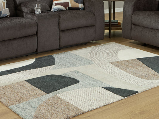 Cassel Furniture Outlet - Ashley Furniture - Edrickhill Rug - 8' x 10' Rug / Grayish Teal/Taupe/Cream - R407121