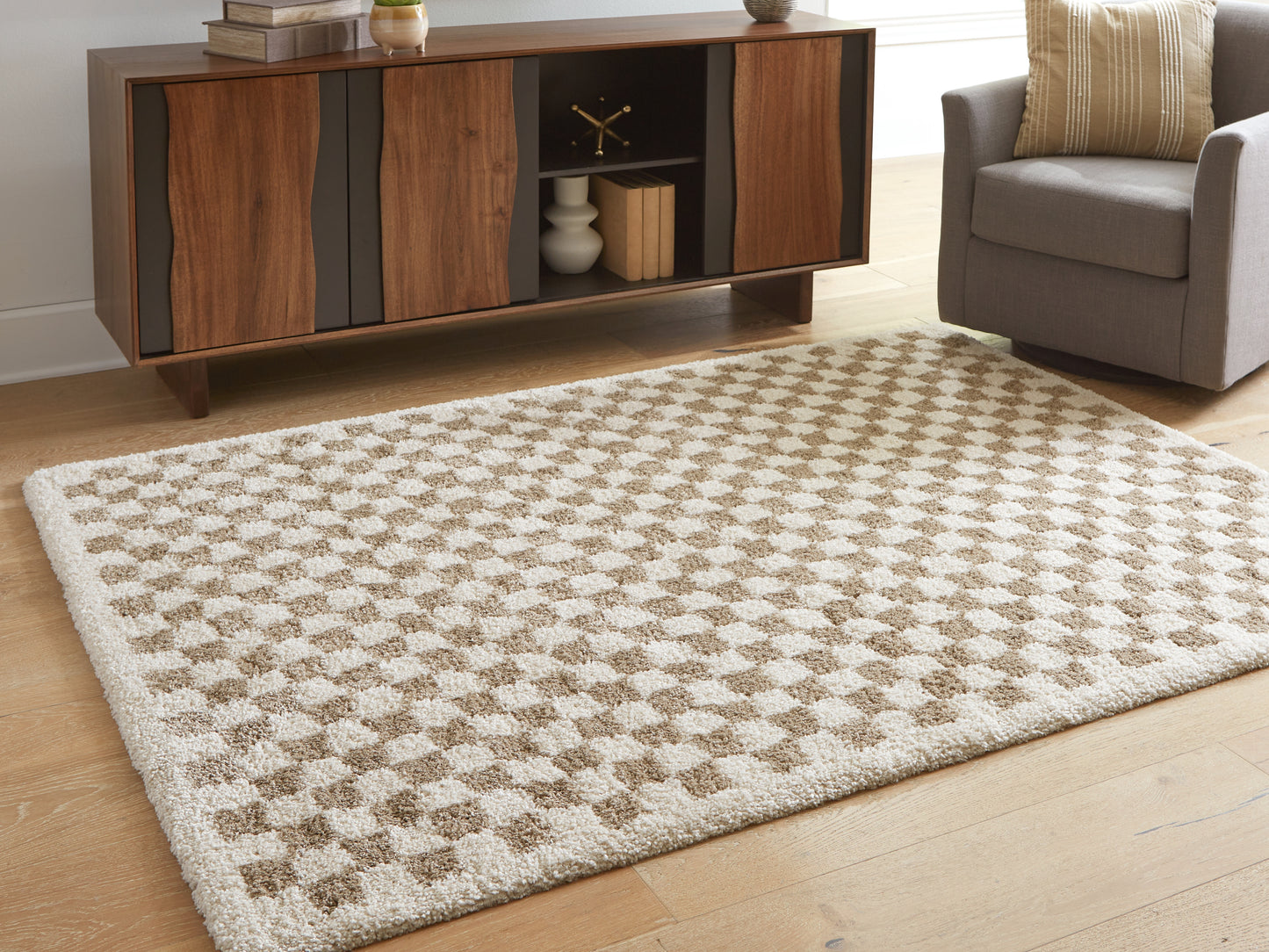 Cassel Furniture Outlet - Ashley Furniture - Karamen Rug - Large Rug / Taupe/Ivory - R407341