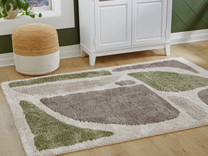 Cassel Furniture Outlet - Ashley Furniture - Anburgh Rug - Large Rug / Green/Gray/Ivory - R407351
