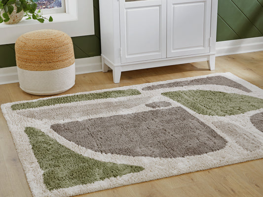 Cassel Furniture Outlet - Ashley Furniture - Anburgh Rug - Large Rug / Green/Gray/Ivory - R407351