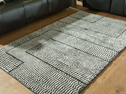 Cassel Furniture Outlet - Ashley Furniture - Kurtmen Rug - 5' x 7' Area Rug / Black/Ivory - R407592