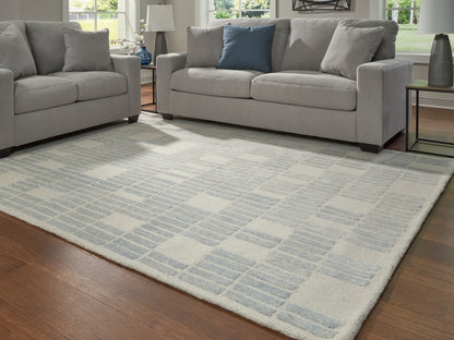 Cassel Furniture Outlet - Ashley Furniture - Dylanton Rug - 7'8" x 10' Area Rug / Ivory/Blue - R407811