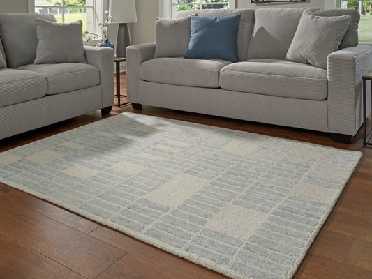 Cassel Furniture Outlet - Ashley Furniture - Dylanton Rug - 7'8" x 10' Area Rug / Ivory/Blue - R407811