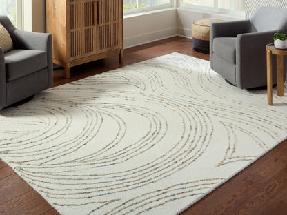 Cassel Furniture Outlet - Ashley Furniture - Deenbury Rug - 7'8" x 10' Area Rug / Ivory/Green/Brown - R407861
