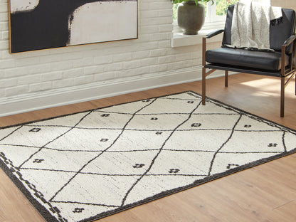 Cassel Furniture Outlet - Ashley Furniture - Fenriston Rug - Medium Rug / Cream/Black - R408302