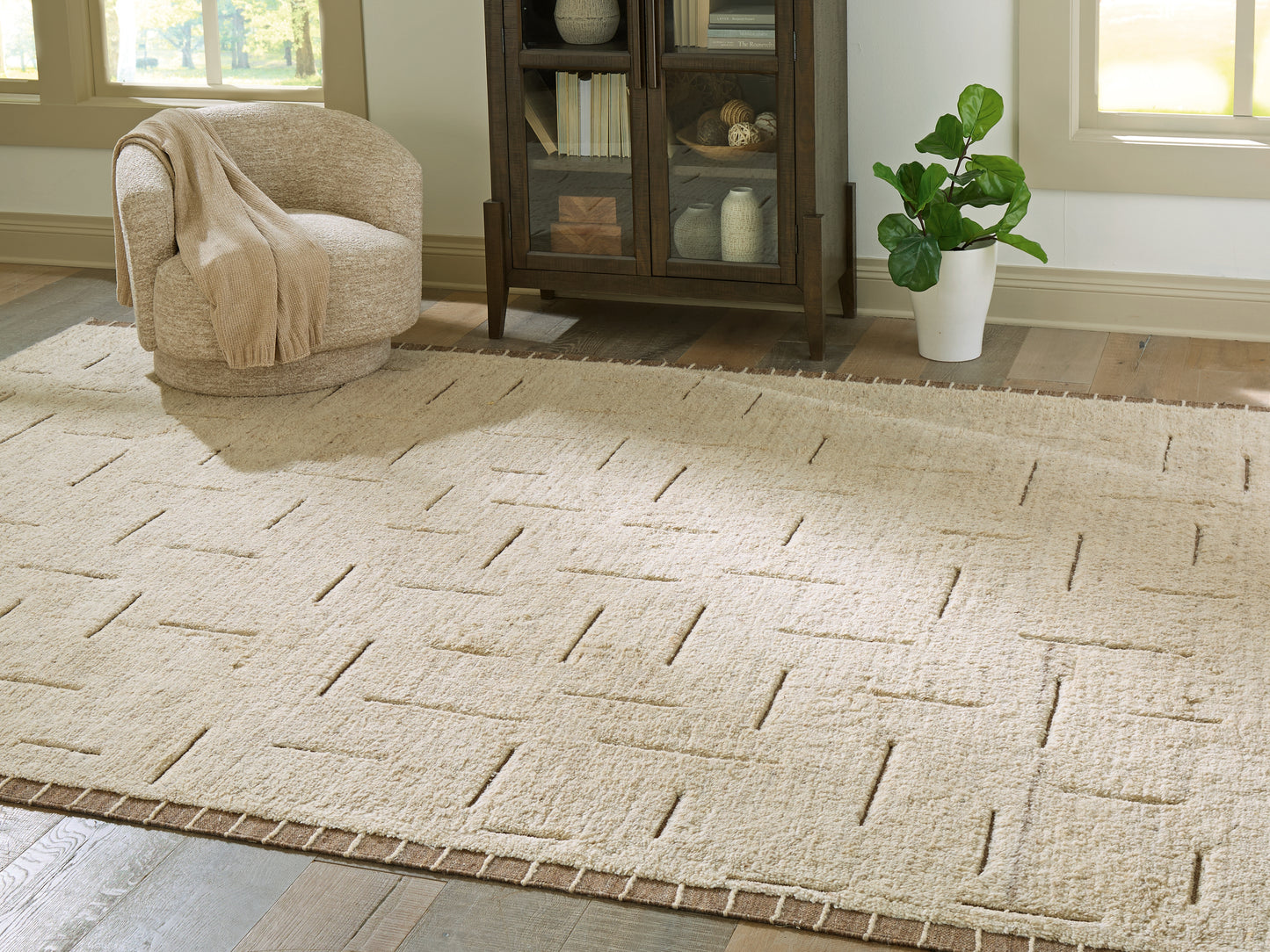 Cassel Furniture Outlet - Ashley Furniture - Clayman Rug - Extra Large Rug / Beige/Brown - R408340