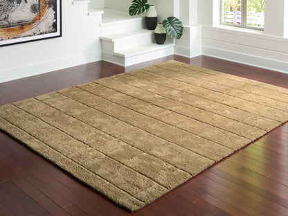 Cassel Furniture Outlet - Ashley Furniture - Luzmont Rug - Large Rug / Golden Brown - R408371