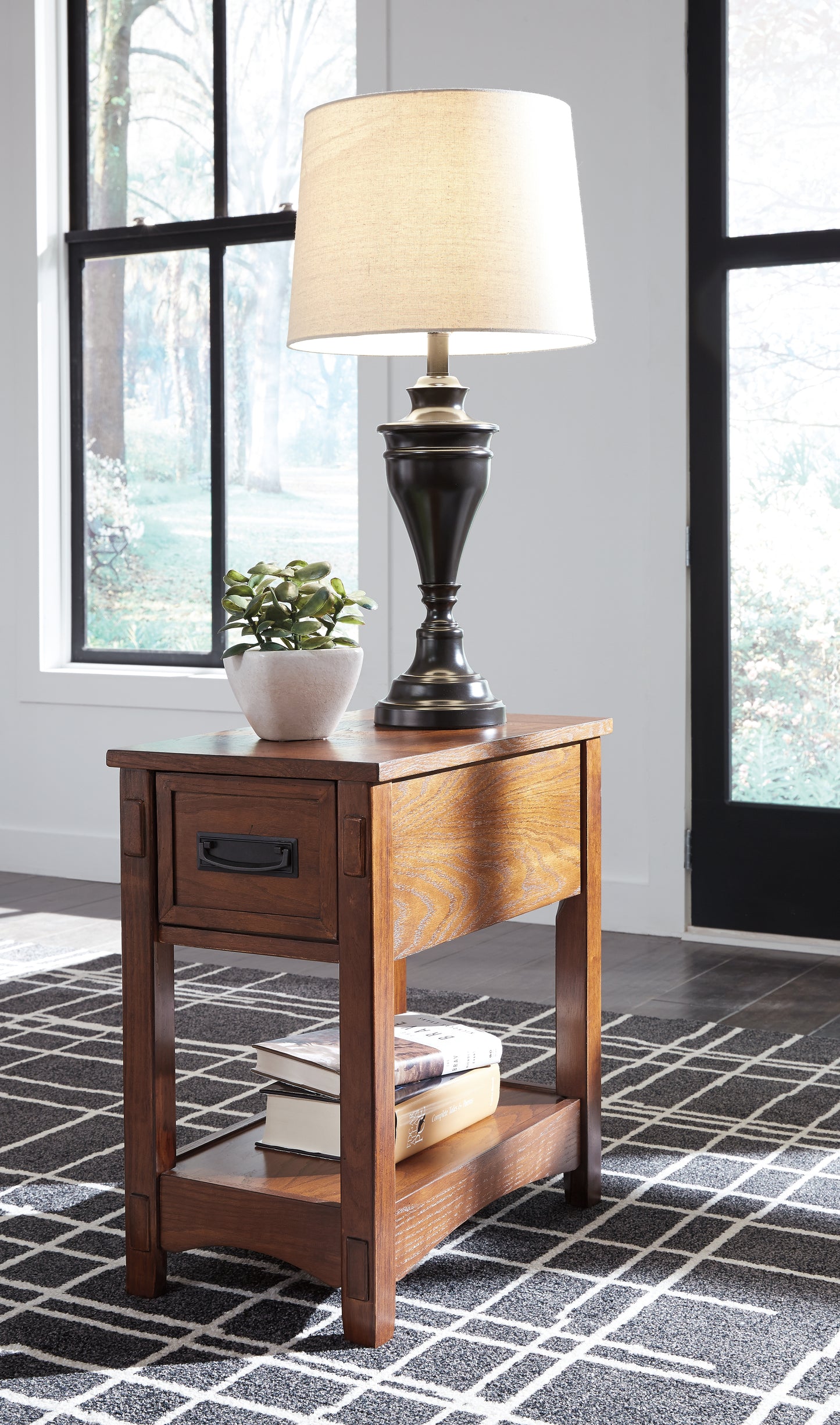 Cassel Furniture Outlet - Ashley Furniture - Breegin Chairside End Table - Chair Side End Table / Brown - T007-319