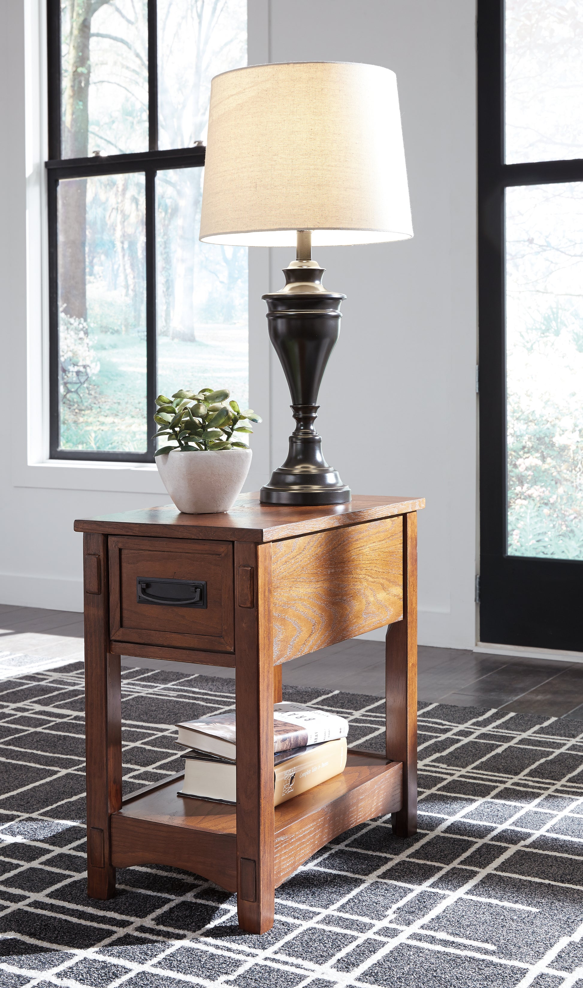 Cassel Furniture Outlet - Ashley Furniture - Breegin Chairside End Table - Chair Side End Table / Brown - T007-319