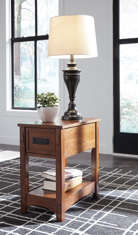 Cassel Furniture Outlet - Ashley Furniture - Breegin Chairside End Table - Chair Side End Table / Brown - T007-319