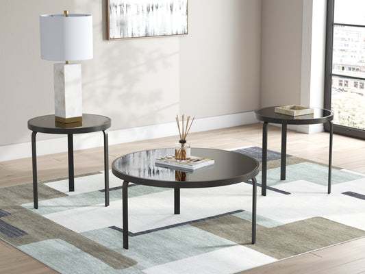 Cassel Furniture Outlet - Ashley Furniture - Dorylin Table (Set of 3) - Occasional Table Set (3/CN) / Black - T139-13
