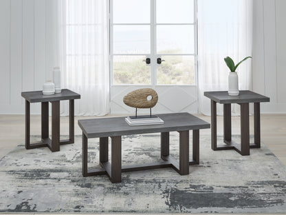Cassel Furniture Outlet - Ashley Furniture - Dynnford Table (Set of 3) - Occasional Table Set (3/CN) / Gray/Brown - T216-13