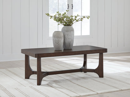 Cassel Furniture Outlet - Ashley Furniture - Korestone Coffee Table - Rectangular Cocktail Table / Dark Brown - T438-1