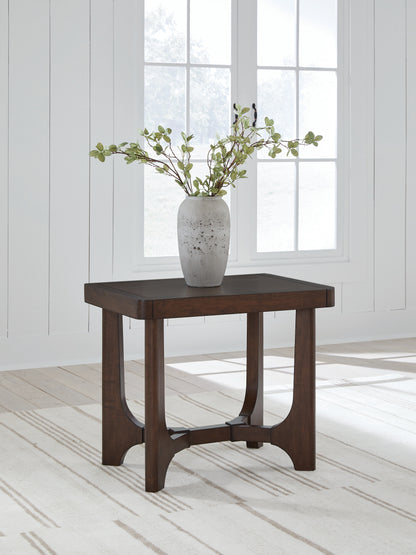Cassel Furniture Outlet - Ashley Furniture - Korestone End Table - Rectangular End Table / Dark Brown - T438-3