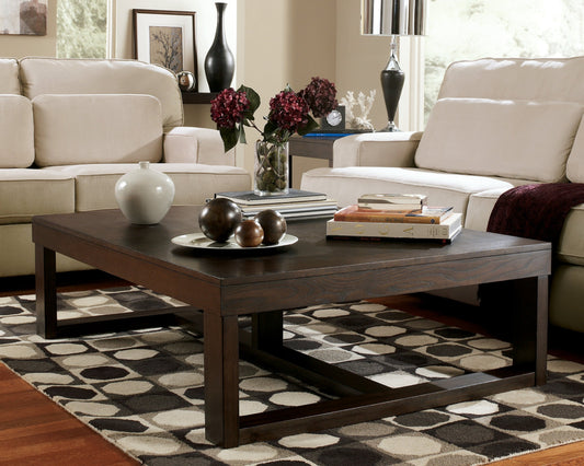 Cassel Furniture Outlet - Ashley Furniture - Watson Coffee Table - Rectangular Cocktail Table / Dark Brown - T481-1