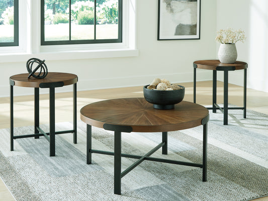 Cassel Furniture Outlet - Ashley Furniture - Crosstrail Table (Set of 3) - Occasional Table Set (3/CN) / Brown - T483-13