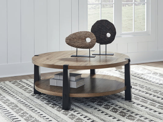 Cassel Furniture Outlet - Ashley Furniture - Ridgester Coffee Table - Round Cocktail Table - T518-8