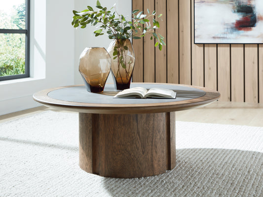 Cassel Furniture Outlet - Ashley Furniture - Dontayne Coffee Table - Round Cocktail Table - T563-8