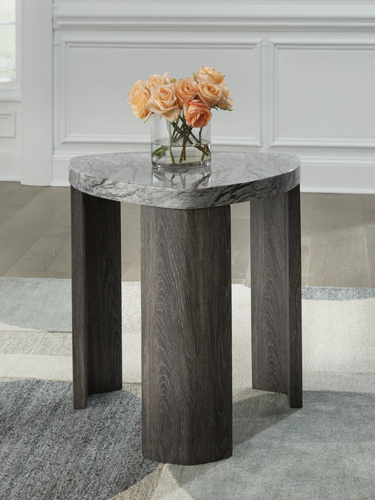 Cassel Furniture Outlet - Ashley Furniture - Surmour End Table - Triangle End Table / Gray/Brown - T600-6