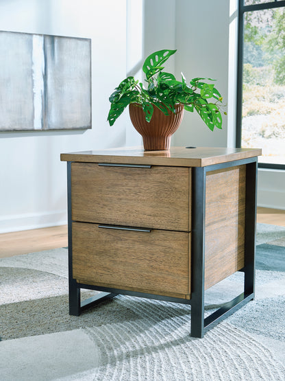 Cassel Furniture Outlet - Ashley Furniture - Montia End Table - Rectangular End Table / Light Brown - T602-3