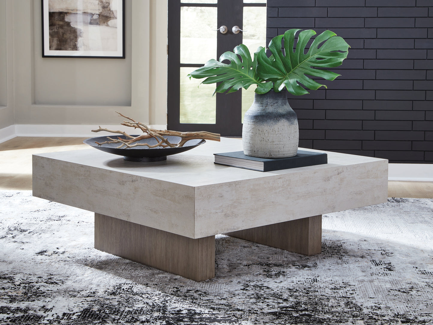 Cassel Furniture Outlet - Ashley Furniture - Jorlaina Coffee Table - Square Cocktail Table / Light Grayish Brown - T622-8