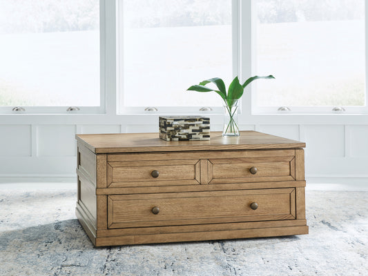Cassel Furniture Outlet - Ashley Furniture - Sharlance Lift-Top Coffee Table - Lift Top Cocktail Table / Light Brown - T655-9