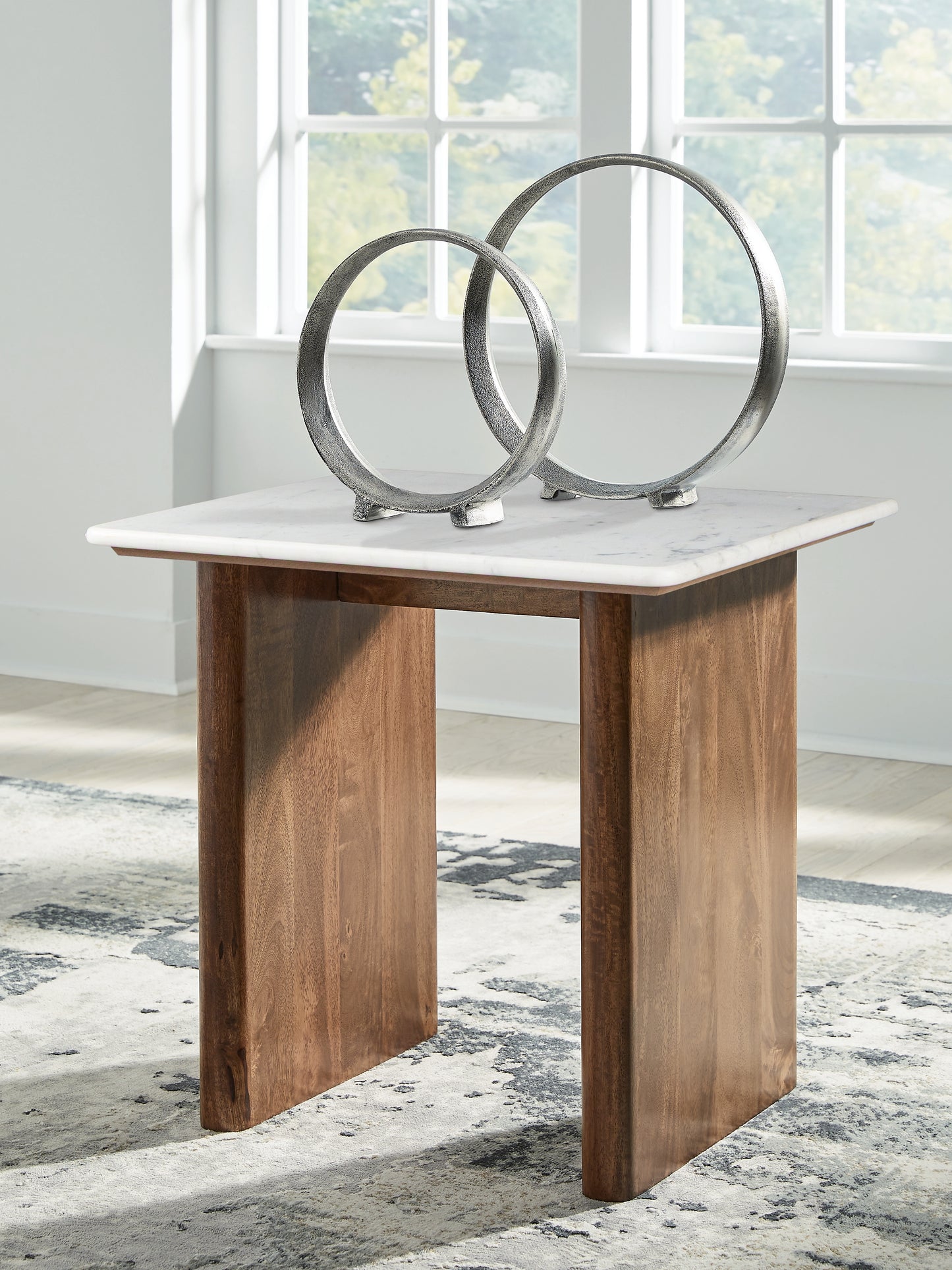 Cassel Furniture Outlet - Ashley Furniture - Isanti End Table - Square End Table / Light Brown/White - T662-3