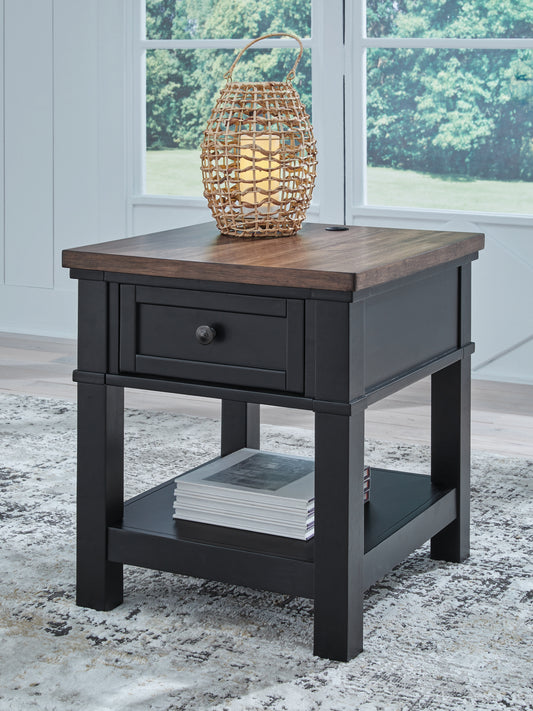 Cassel Furniture Outlet - Ashley Furniture - Wildenauer End Table - Rectangular End Table / Brown/Black - T664-3