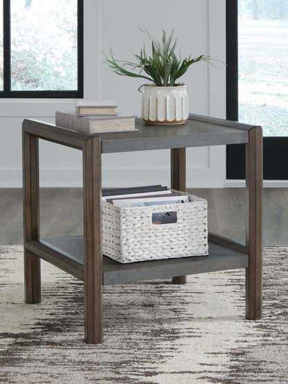 Cassel Furniture Outlet - Ashley Furniture - Kallenny End Table - Rectangular End Table / Brown/Gray - T669-3